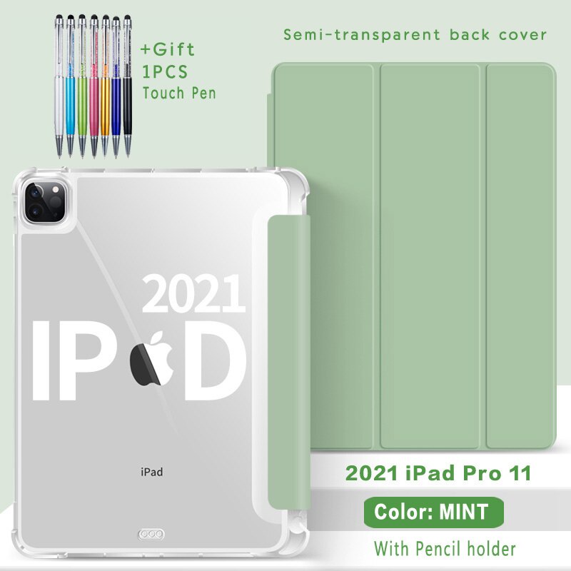 Flip Case Magnetik Bahan Kulit Dengan Slot Pena Untuk Apple Ipad Pro 11 Pro 2021 Generasi 3