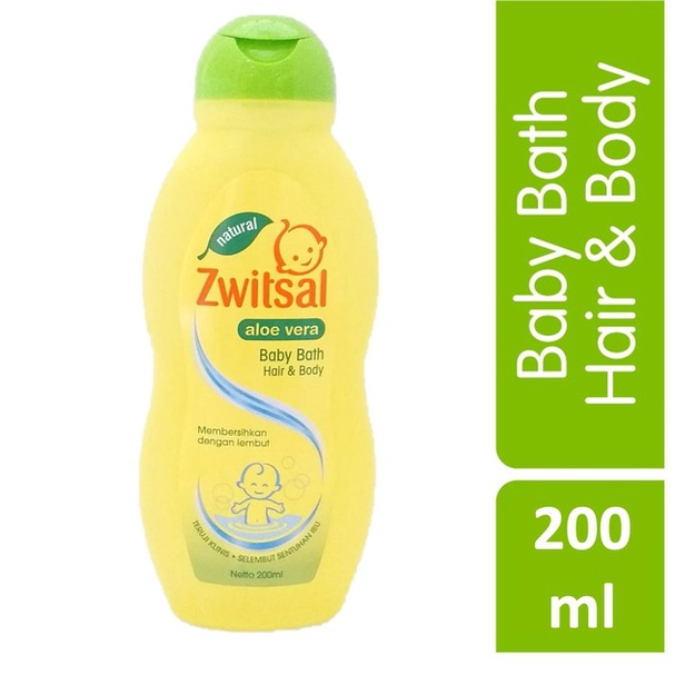 Zwitsal Baby Bath Naural Hair &amp; Body Aloe Vera 200ml