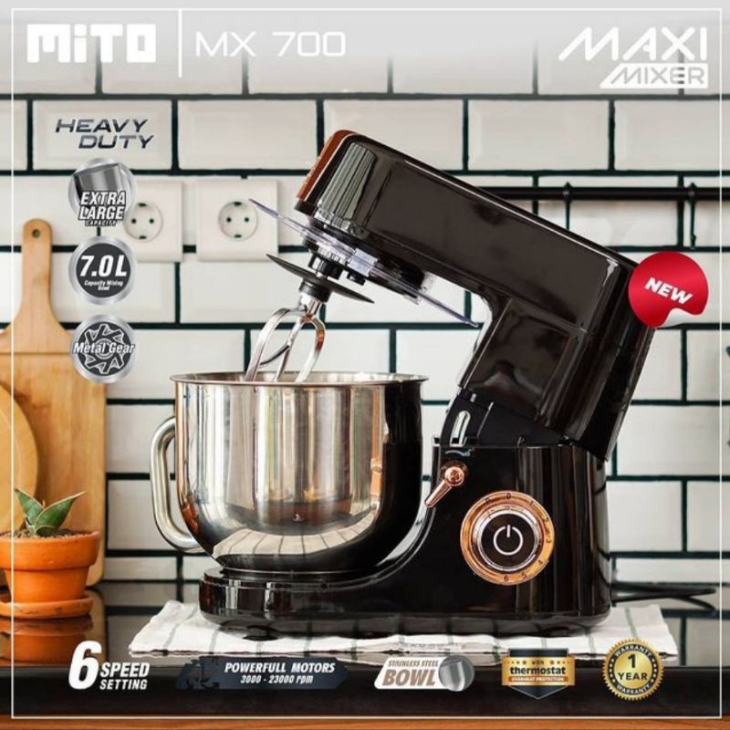 MIXER STAND MITO MAXI MX 700 JUMBO NEW PRODUCT 7 LITER GARANSI RESMI