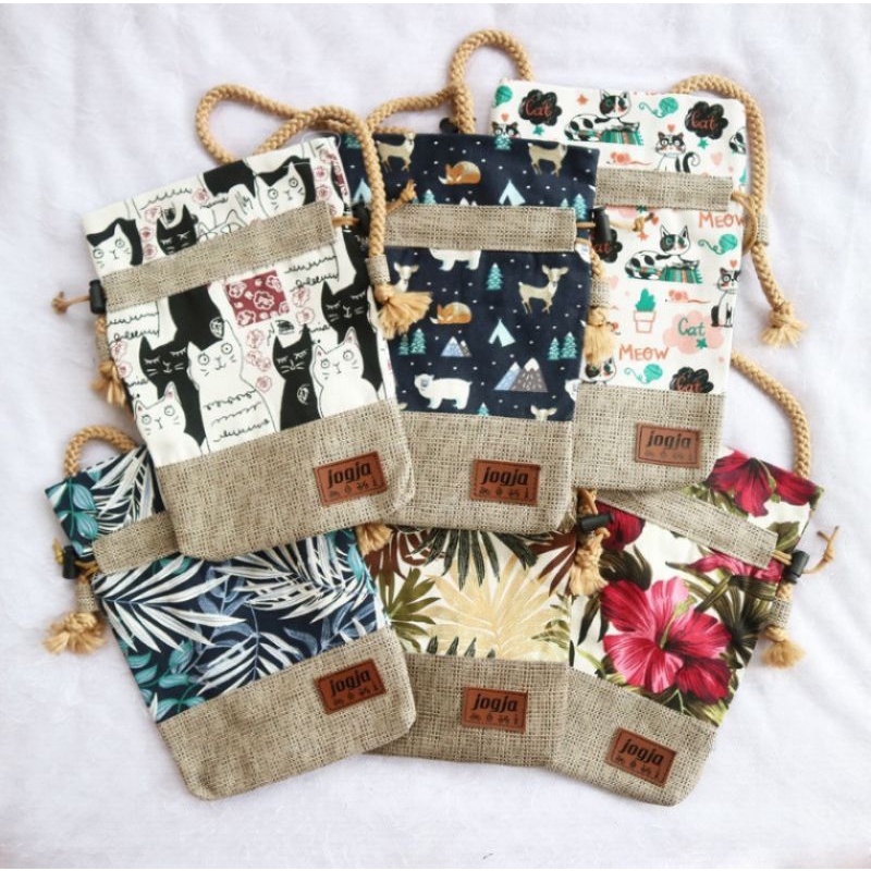 SLINGBAG WANITA KANVAS MOTIF LUCU TALI SUMBU MURAH / TAS SELEMPANG WANITA KANVAS