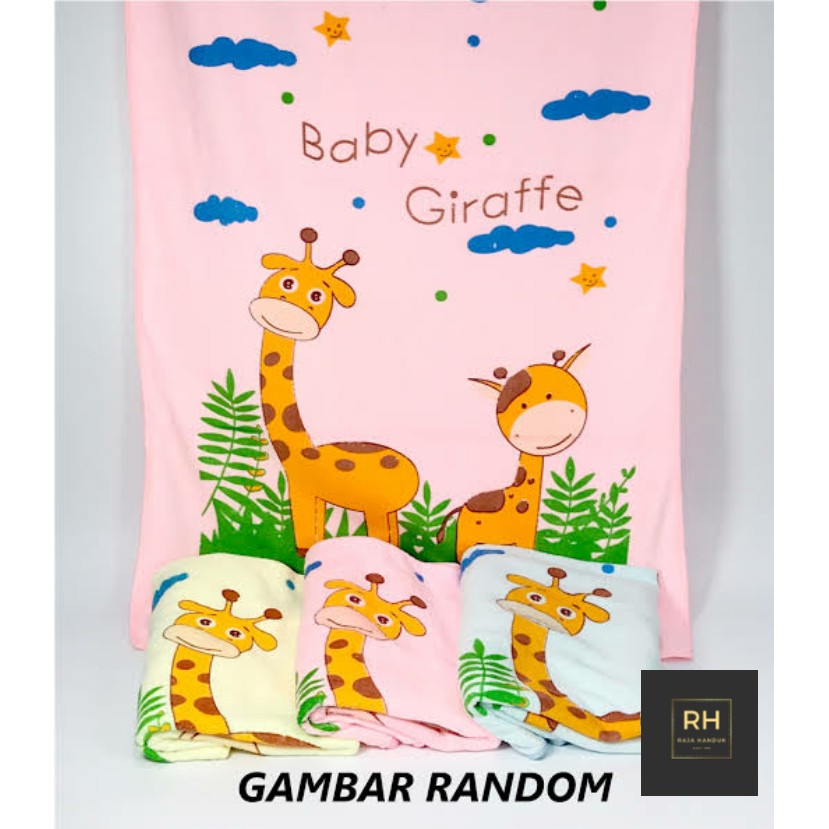 Handuk Mandi Bayi Microfiber Warna Karakter Binatang Lucu 50X100 CM