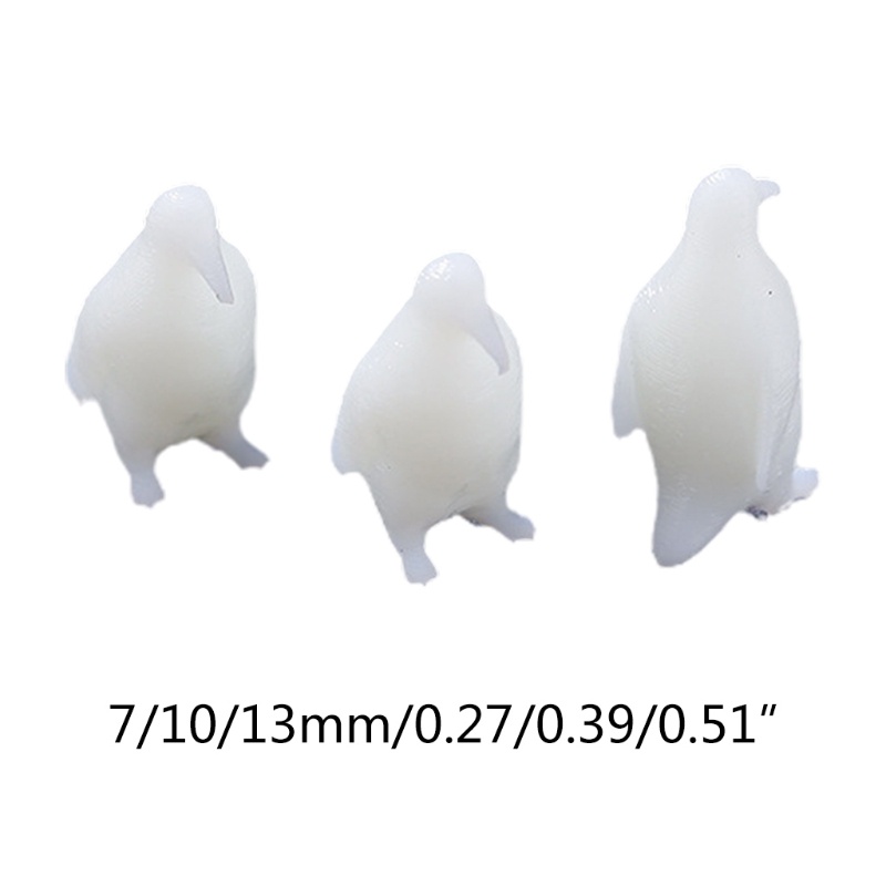 Siy 3pcs / Set Miniatur Pinguin 3d Bahan Plastik Resin Untuk Dekorasi / Modeling / Filler Perhiasan