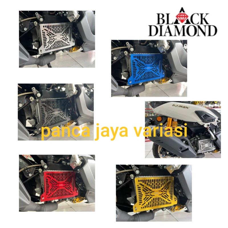 COVER RADIATOR NMAX BLACK DIAMOND CNC WARNA