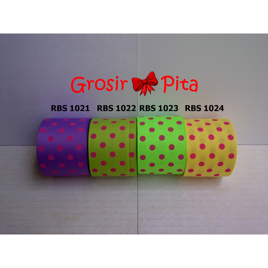 

(25 yard) Pita Grosgrain Motif Polkadot RBS 1021,1022,1023,1024 | Toko Bahan Craft | Grosir Pita