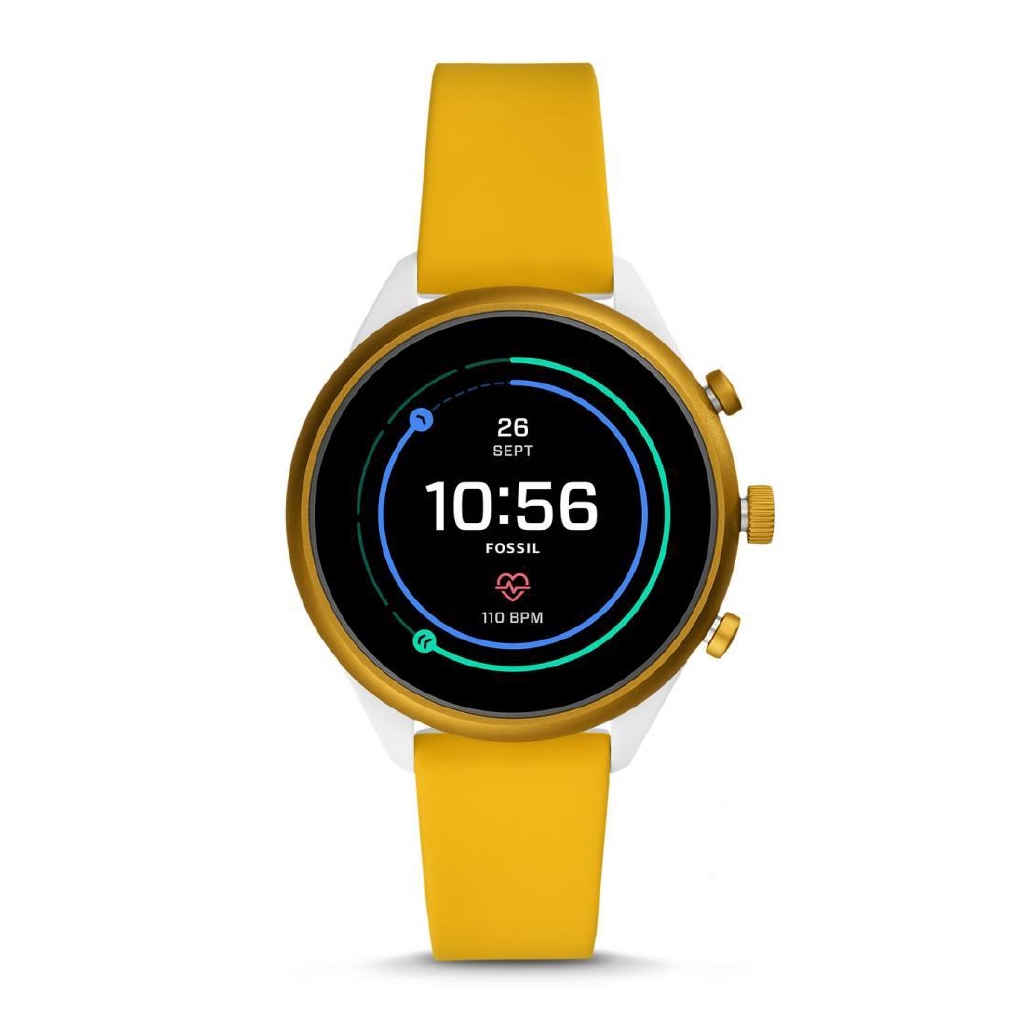 Fossil Gen 4 Sport Smartwatch 41mm Yellow Silicone - FTW6053 - Jam Tangan Wanita