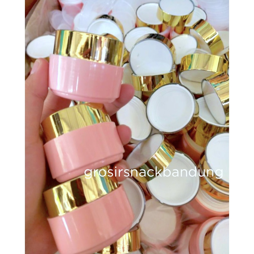 Pot Cream Krim Kimura Pink 10gr/kemasan kosmetik/pot cream/kemasan cream wajah pink tutup gold