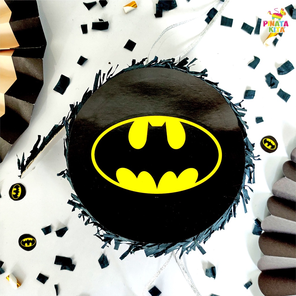 pinata kecil batman / pinata mini batman / pinata bulat batman / pinata tarik batman / pinata tarik 