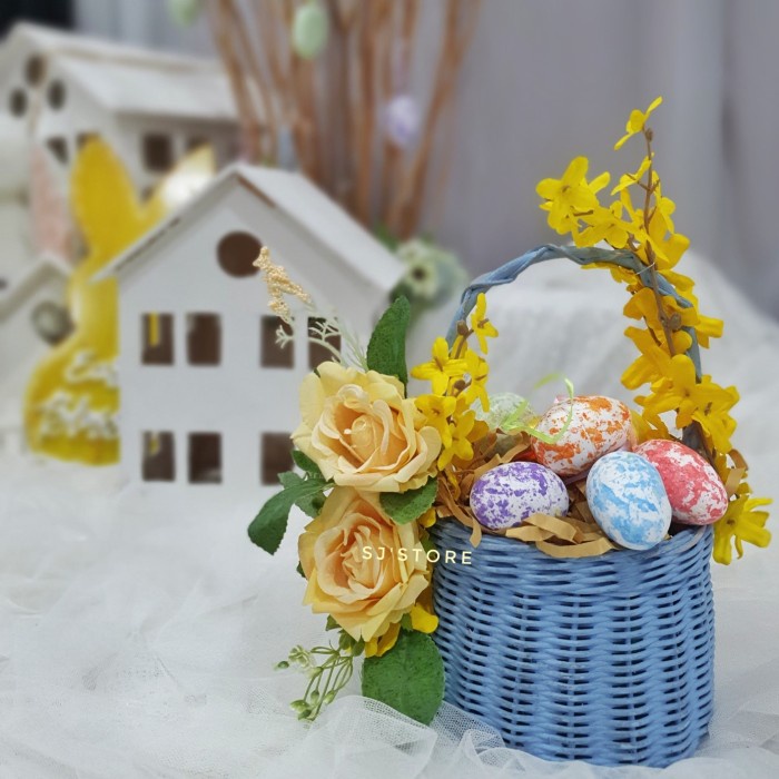 

Easter bunny eggs basket dekorasi hiasan paskah anak hadiah hampers