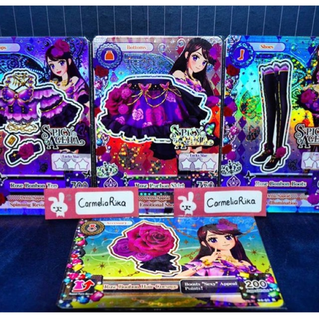 Kartu Aikatsu Premium Card Ran Shibuki Season 1 Version 2 Spicy Ageha Rose BonBon Coord