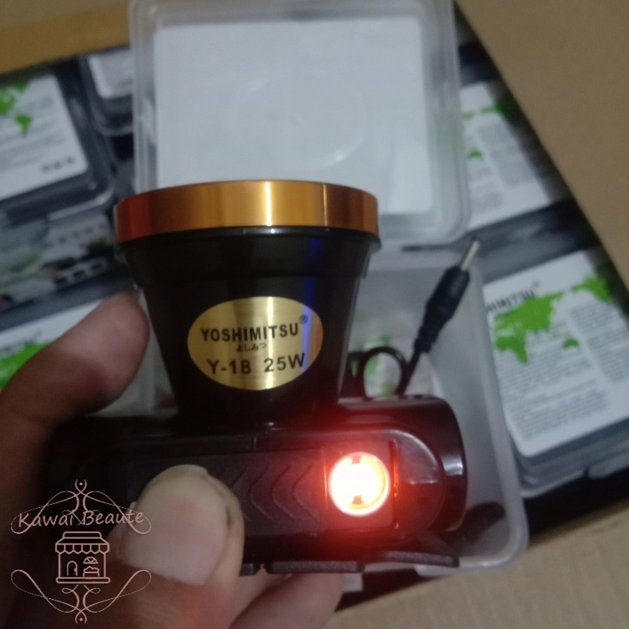 Senter Kepala Korek Api Yoshimitsu 25Watt / Headlamp Senter Kepala Yoshimitsu LED 25W + korek charge multifungsi