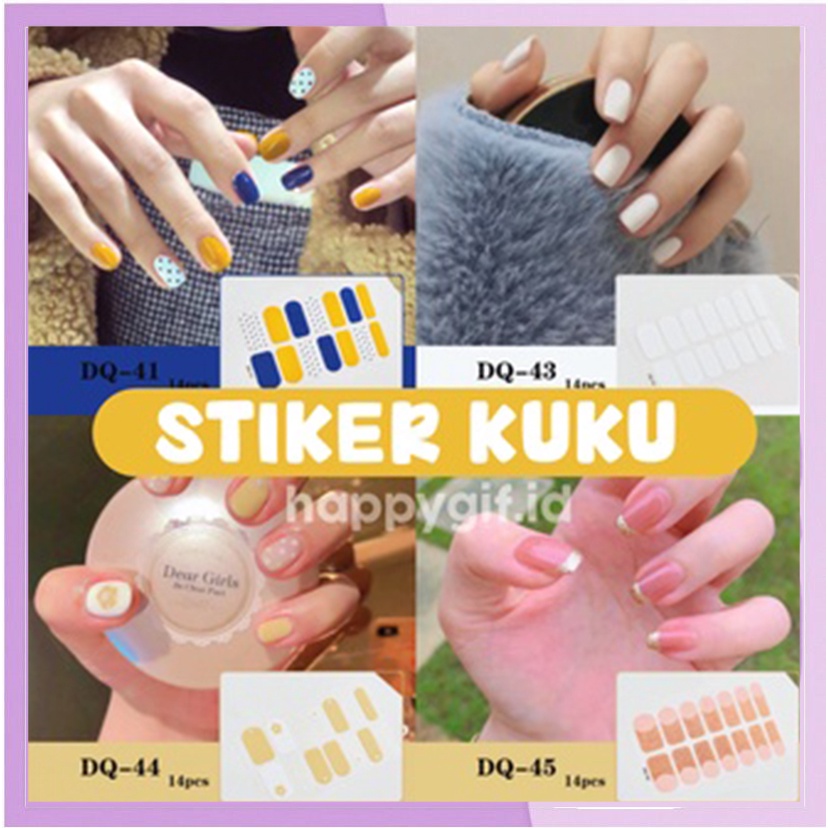 Premium Nail Art Sticker 14 Pcs Stiker Kuku DQ Durable Series Part 2 KU030