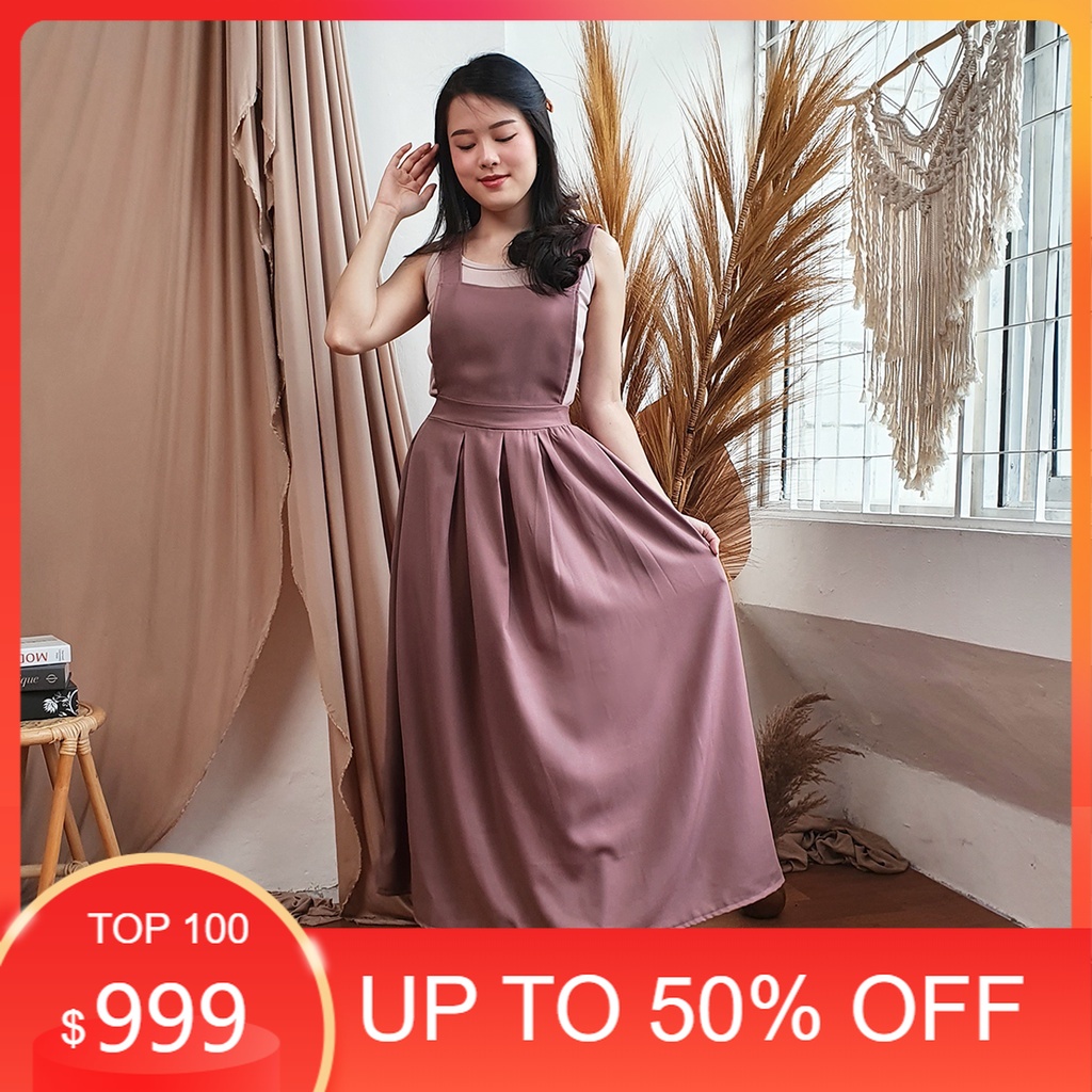 JS612 New jumpsuit rok polos flare panjang