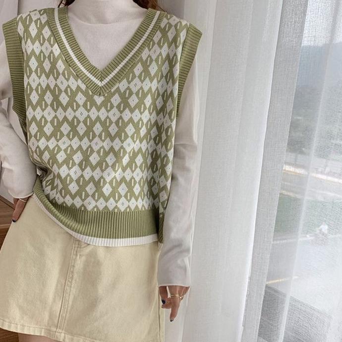 Koleksi Terbaru.. kaos Vest Vintage Rompi Rajut sido rompi rajut wanita