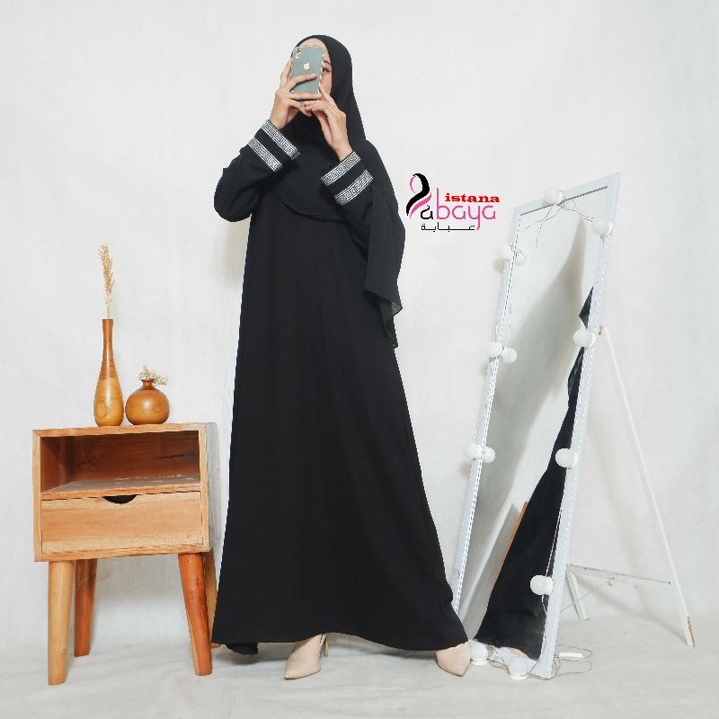 Wow abaya Gamis Polos keren Murah Tangan List Dobel pita Motif yg Cantik