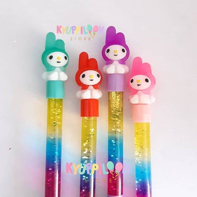 

Pulpen Gel unik lucu Glitter Air Melody