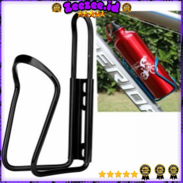 TaffSPORT Holder Botol Minum Sepeda Aluminium - YWPJ029-F - Black