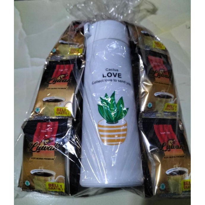 Terbaru paket kopi luwak 20 sachet free tumbler termos kaca