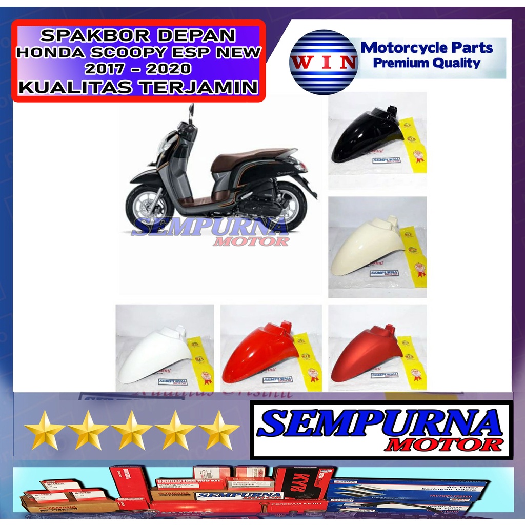 Merek Win Kualitas Original Spakbor Depan Scoopy Esp New K93 2017 2018 2019 Merah Hitam Krem Putih
