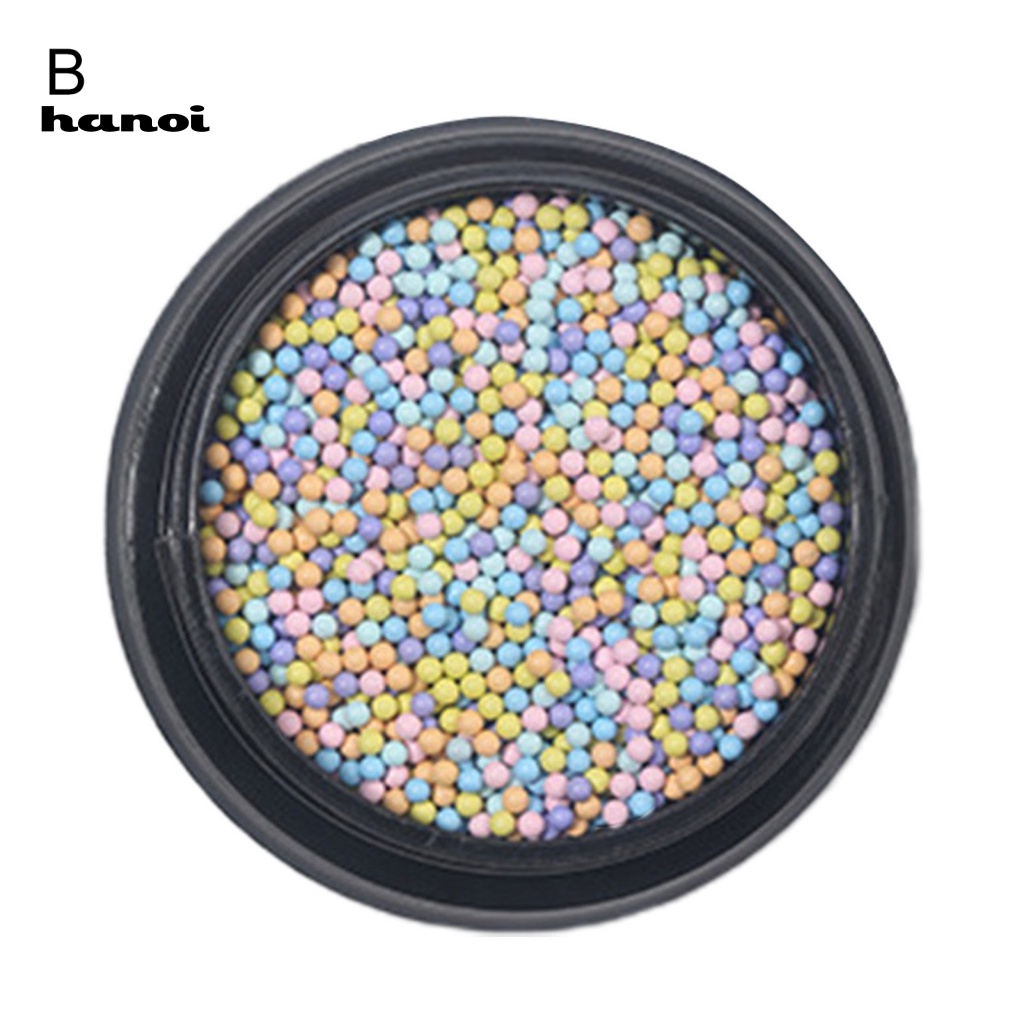 Han 1 Kotak Manik-Manik 3D Warna Cerah Untuk Dekorasi Nail Art Charms