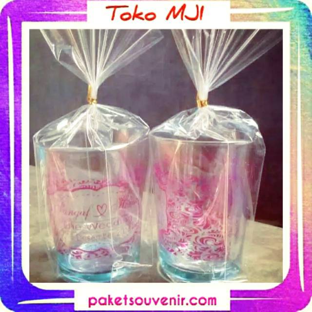PAKET SOUVENIR || GELAS JAMU Sablon Kemasan Plastik
