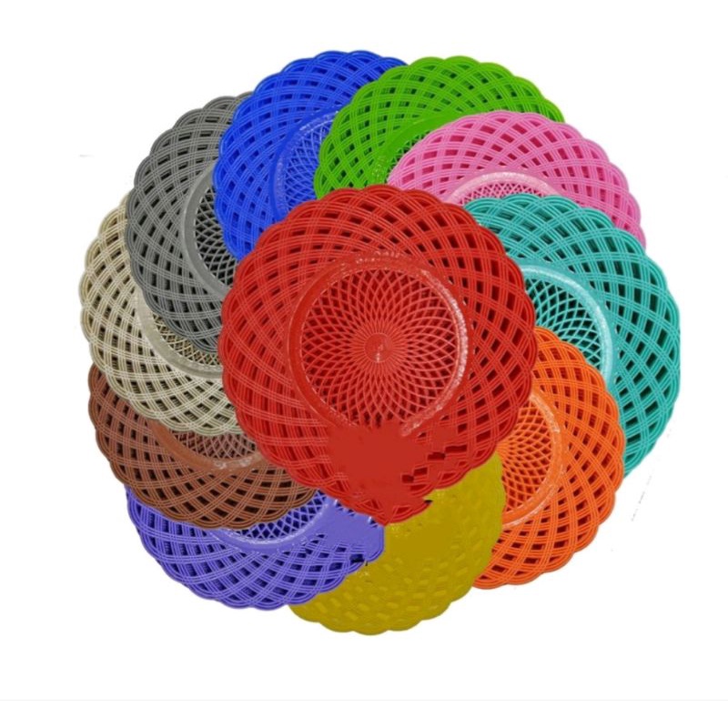 Piring Rotan Plastik warna warni / piring Rotan serbaguna
