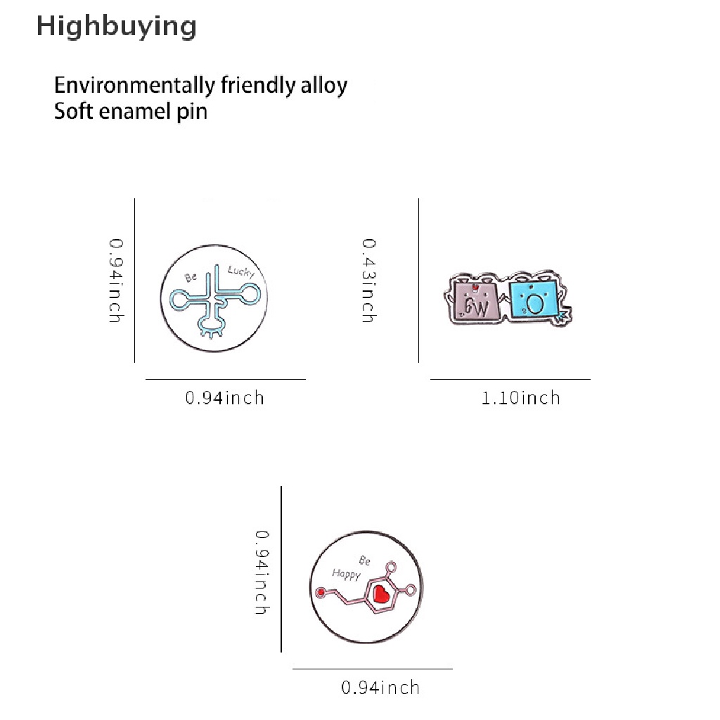 Hbid Bros Pin Enamel Desain Molekul Kimia Keberuntungan OMG Element