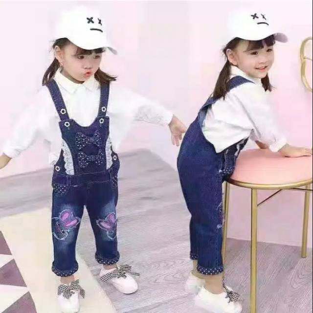 Celana jeans jumpsuit anak/baju kodok/celana kodok/baju import anak murah