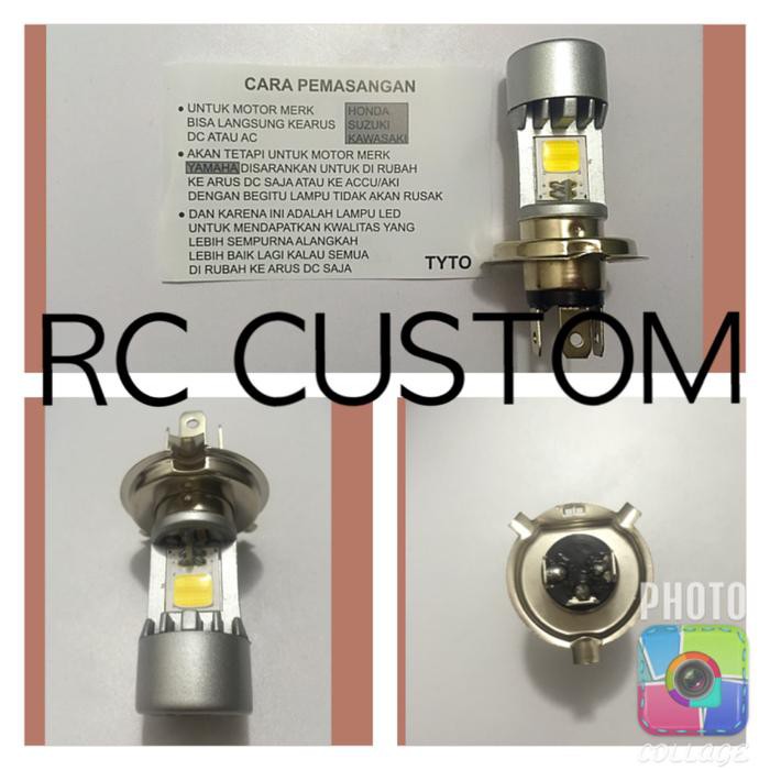 lampu utama led mobil motor led philips h4 5500k grade a++