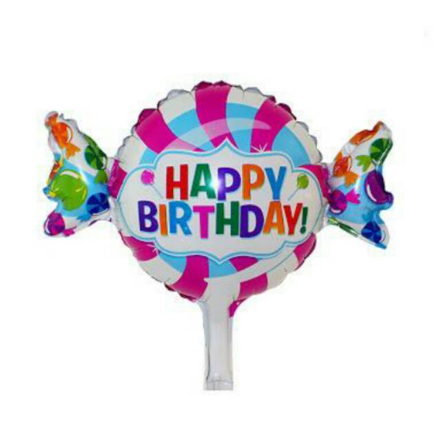 Balon happy birthday candy mini permen