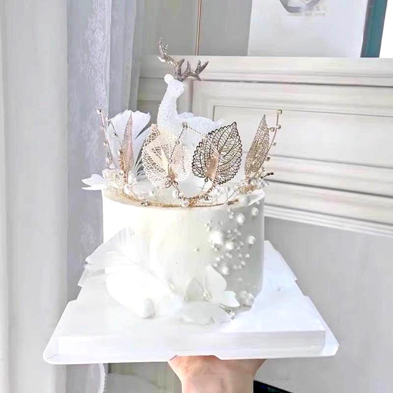 Hot Sale/Dekorasi Rusa Kristal Imitasi Natal/Hiasan Kue Anak Rusa Salju Putih/Merry Christmas Elk Cake Decor Home Untuk Home Festival Party Wedding Masa Kini