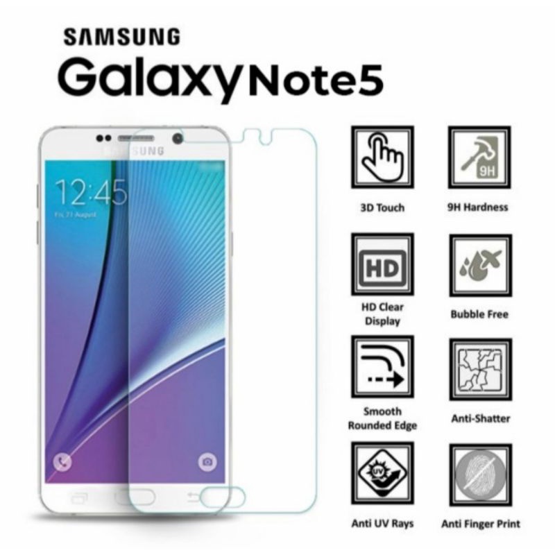 Samsung Note 3 Note 4 Note 5 tempered glass anti gores kaca bening