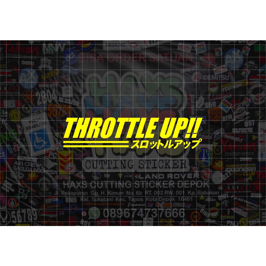 Cutting Sticker Throttle Up Ukuran 11 Cm