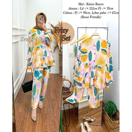 ONE SET FRIZY BAHAN RAYON VISCOSE PREMIUM