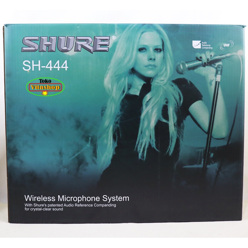 MICROPHONE WIRLES SHURE SH-444 Mik WERLES MIC WIRELESS 2 HANDLE + BOX