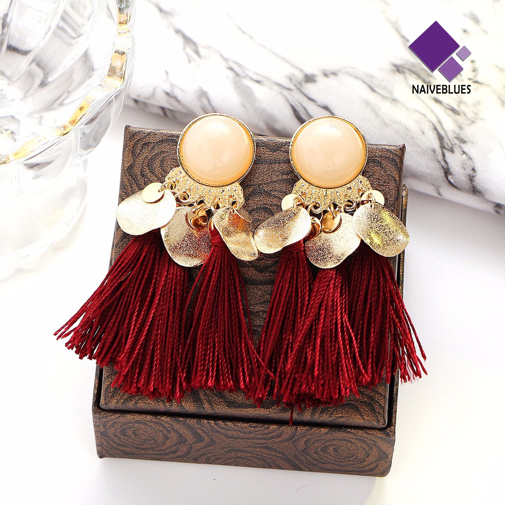 Anting Rumbai Menjuntai Gaya Bohemian Untuk Wanita