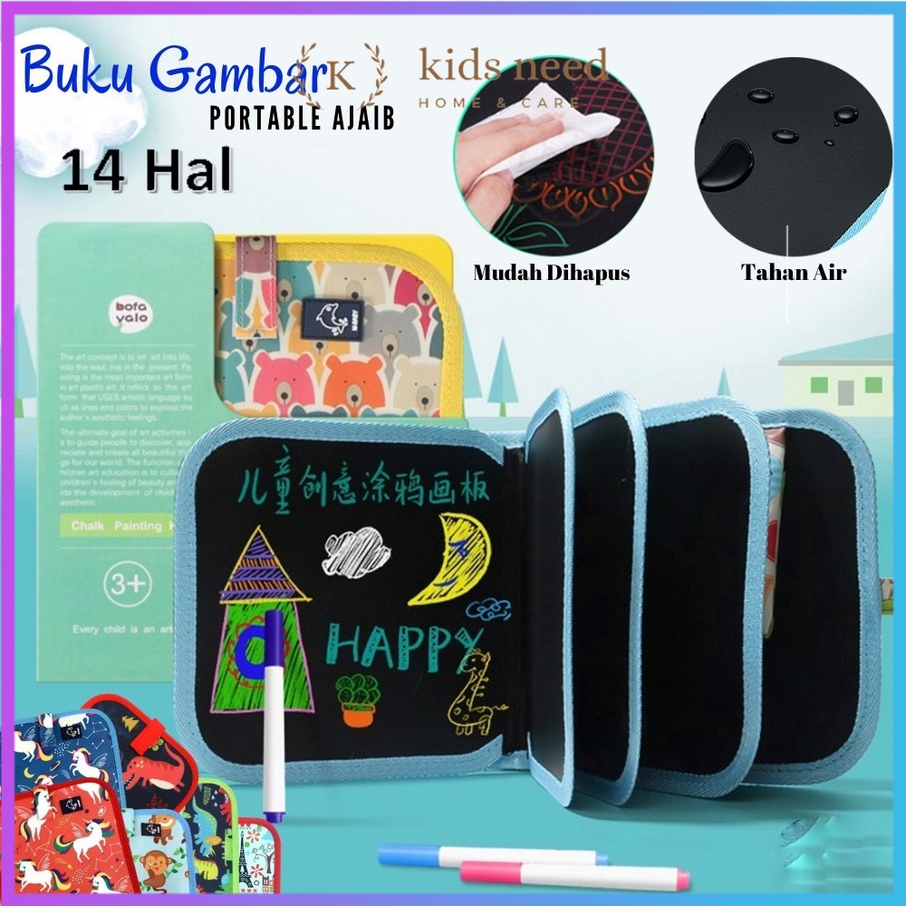 

Buku Gambar Portable Ajaib Bisa Dihapus Coloring Marker/Spidol Warna Bahan Anti biotik Tidak Beracun