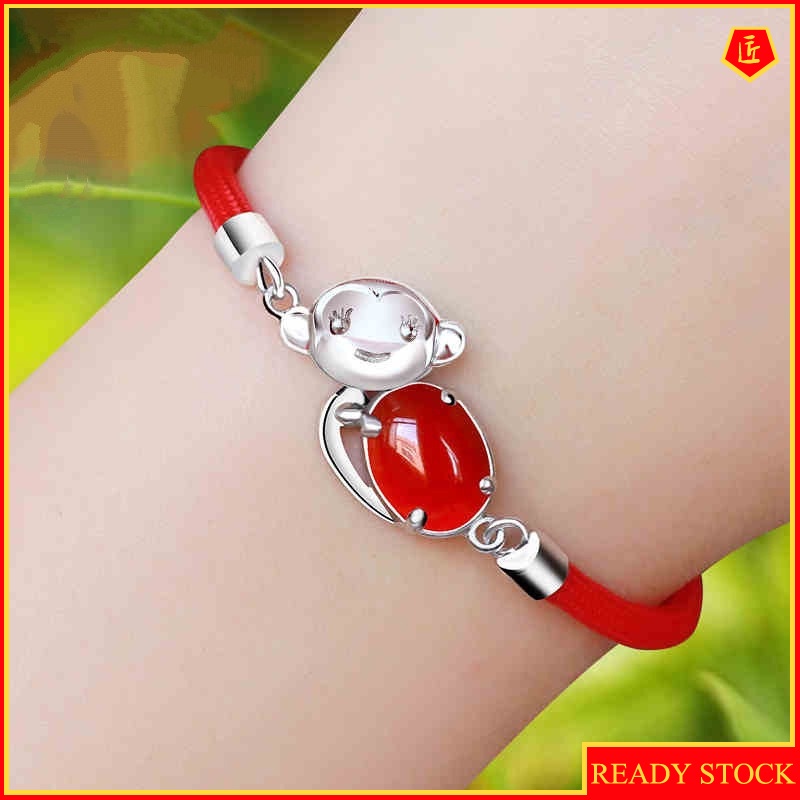 [Ready Stock]Elegant Red Agate Red Rope Bracelet