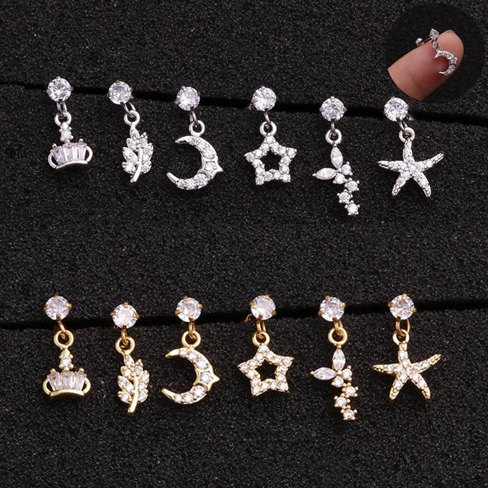 Tindik Tulang Rawan Nanas Tragus 12gaya Aksesoris Ears Stud Helix Anting Tulang Telinga