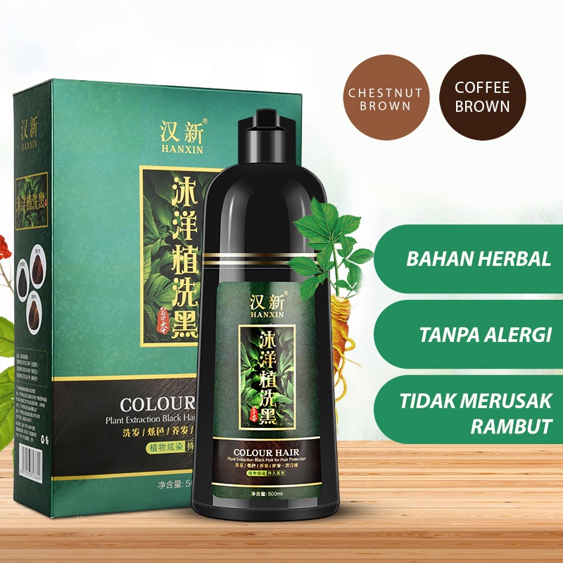 Shampoo 2-in-1 / Shampoo Pewarna Rambut Herbal Coklat [COFFEE / CHESTNUT]