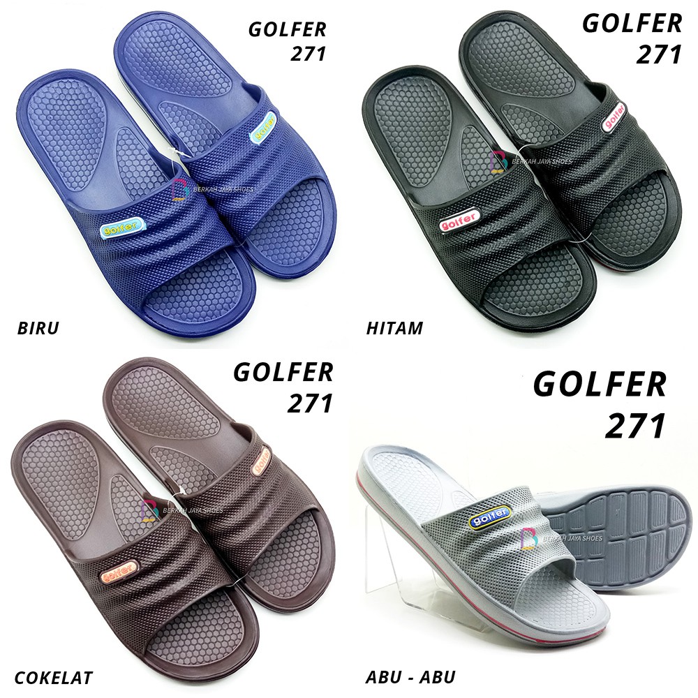 Sandal Selop Pria -  Sandal Karet Pria Golfer 271 Varian Warna Extra Ringan - Anti Air &amp; Anti Slip