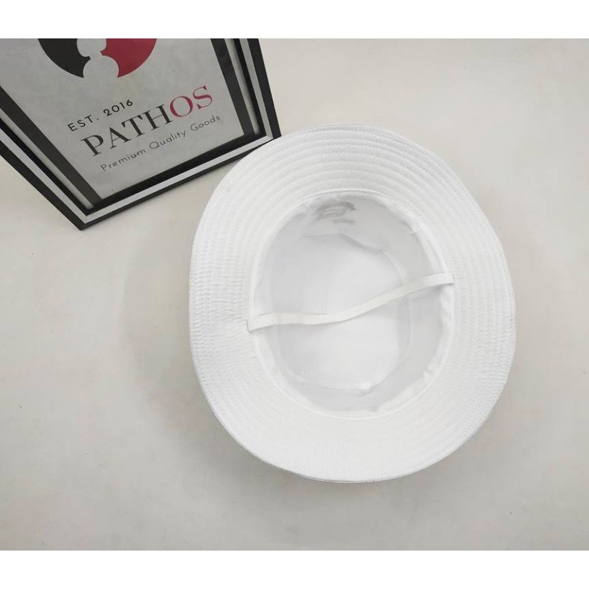 Topi Anak Haji Manasik Umroh Keplek Rimba Putih Polos / Bordir Indonesia-6