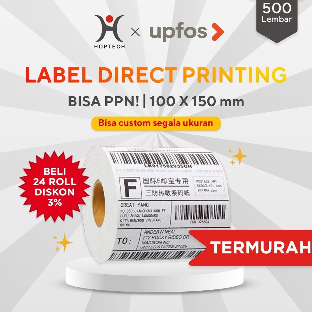 

((BISA COD)) Kertas Thermal Label Barcode 100 x 150 mm ukuran A6 isi 500pcs