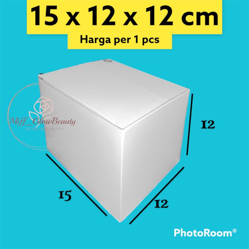 Kardus Packing putih uk 15x12x12 cm (ECER) Die Cut Box Kotak Packing Aksesoris Baju Makanan Pizza Hijab Kue kardus packing putih kuat white kraft