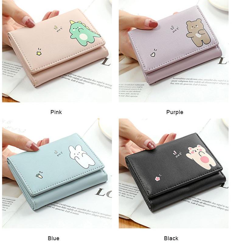 Terbaru W14 Dompet Mini Wanita Motif Binatang Lucu Kantong Koin Cewek Kartu Uang Foto Cantik Women W