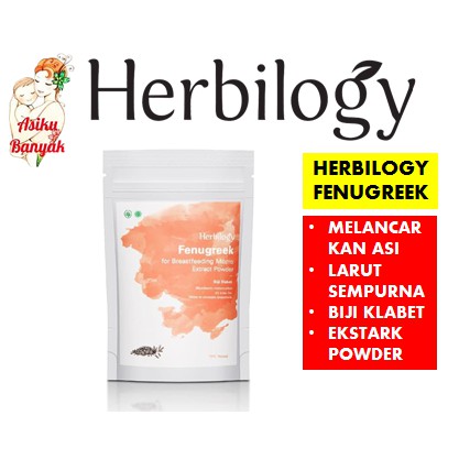 herbilogy fenugreek extract asi booster 100g | pelancar milk breastfeeding breast feeding vitamin su
