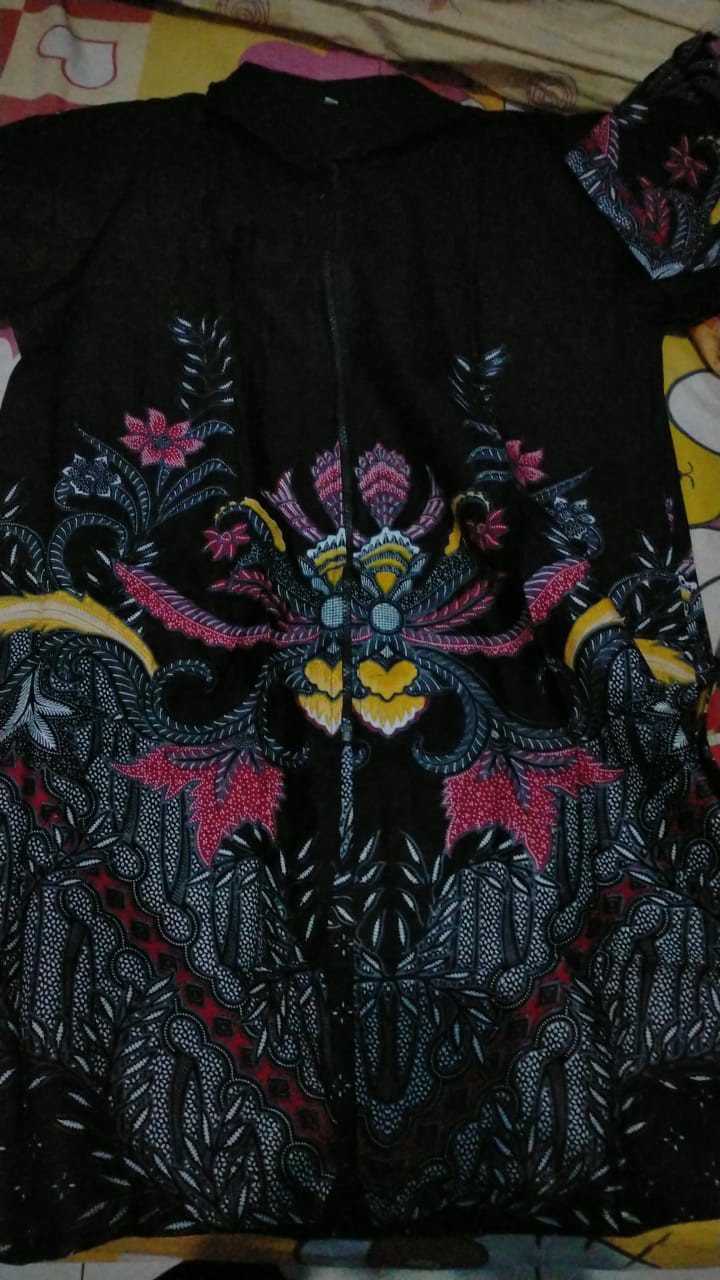 Atasan Tunik Zipper Depan M L Xl Xxl Xxxl Ld 120 Batik Busui Seragam Kantoran