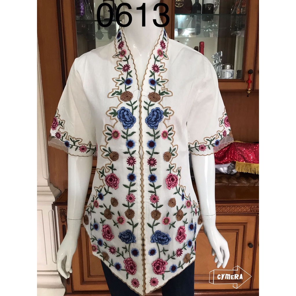 0613 pdk kebaya alexuez bordir organdi tgn pendek premium