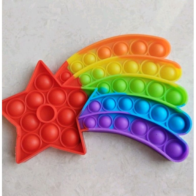 Pop It Fidget Toy Rainbow Mainan Anak Pop it Fidget Toy Murah-Shooting star