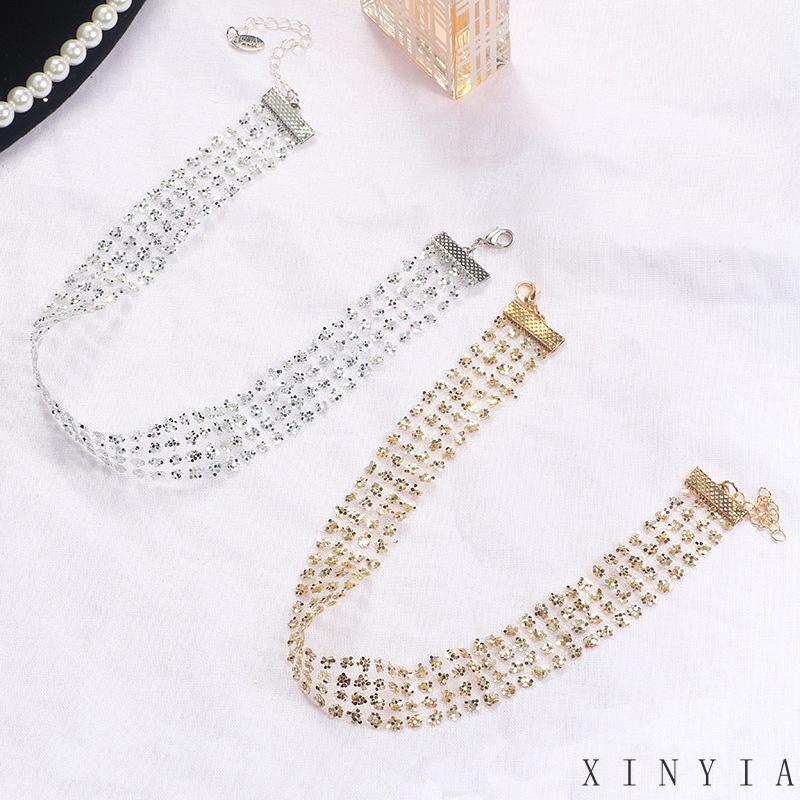 Xia.id Kalung Choker Sequin Berkilau Sexy Untuk Wanita