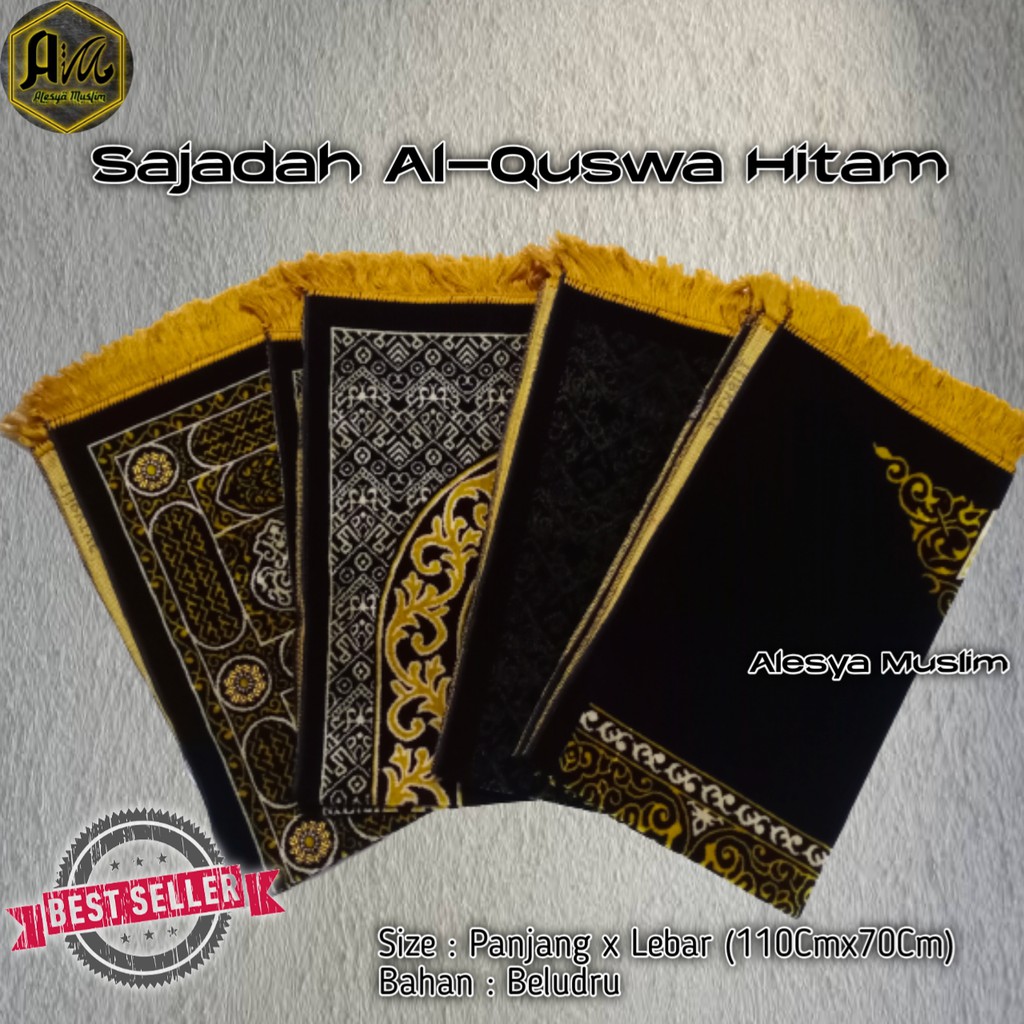 Sajadah Kiswah Mekah Hitam Beludru/Harga Grosir/Best Seller